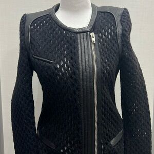 IRO leather and wool jacket